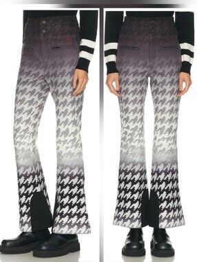 Perfect Moment Houndstooth Aurora Ski Pants Black White Degrade